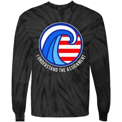 I Understand The Assignment Pro Democrat Harris Walz Tie-Dye Long Sleeve Shirt