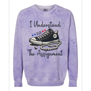 I Understand The Assignment Chucks And Pearls Election 2024 Gift Colorblast Crewneck Sweatshirt