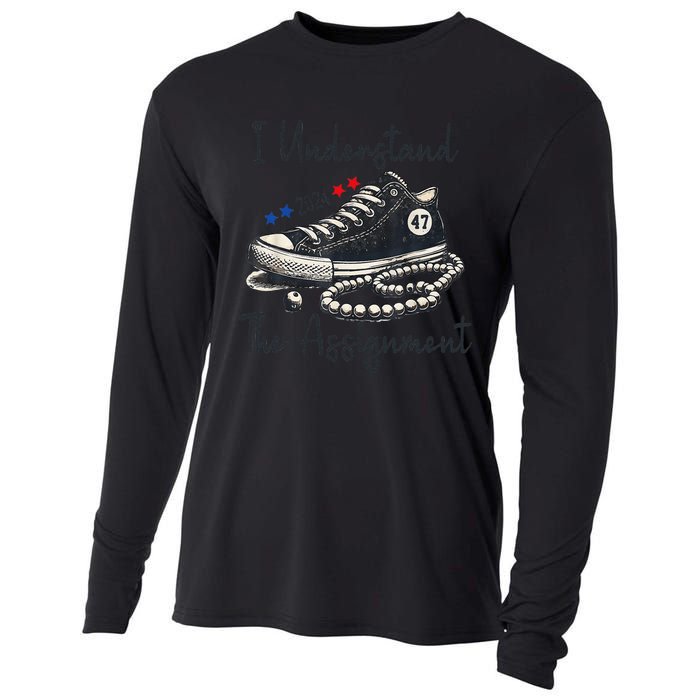 I Understand The Assignment Chucks And Pearls Election 2024 Gift Cooling Performance Long Sleeve Crew