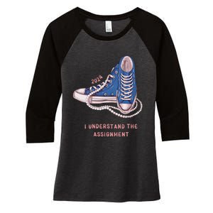 I Understand The Assignment Kamala Harris 2024 Election Women's Tri-Blend 3/4-Sleeve Raglan Shirt