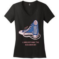 I Understand The Assignment Kamala Harris 2024 Election Women's V-Neck T-Shirt