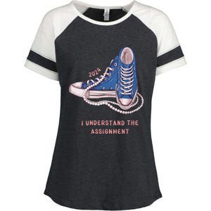 I Understand The Assignment Kamala Harris 2024 Election Enza Ladies Jersey Colorblock Tee