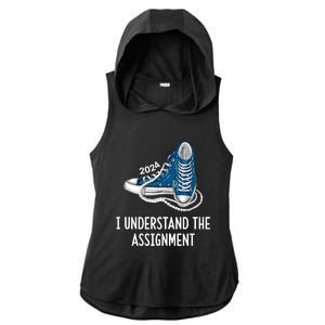 I Understand The Assignment Sneakers And Pearls Kamala 2024 Ladies PosiCharge Tri-Blend Wicking Draft Hoodie Tank