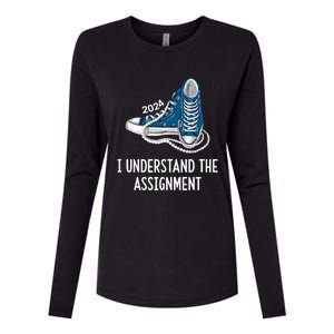 I Understand The Assignment Sneakers And Pearls Kamala 2024 Womens Cotton Relaxed Long Sleeve T-Shirt