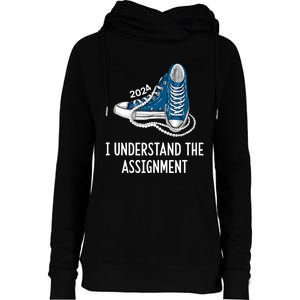 I Understand The Assignment Sneakers And Pearls Kamala 2024 Womens Funnel Neck Pullover Hood