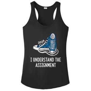 I Understand The Assignment Sneakers And Pearls Kamala 2024 Ladies PosiCharge Competitor Racerback Tank