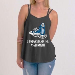 I Understand The Assignment Sneakers And Pearls Kamala 2024 Women's Strappy Tank