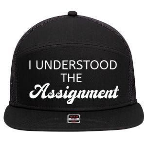 I Understood The Assignment Funny Pop Culture Premium 7 Panel Mesh Trucker Snapback Hat