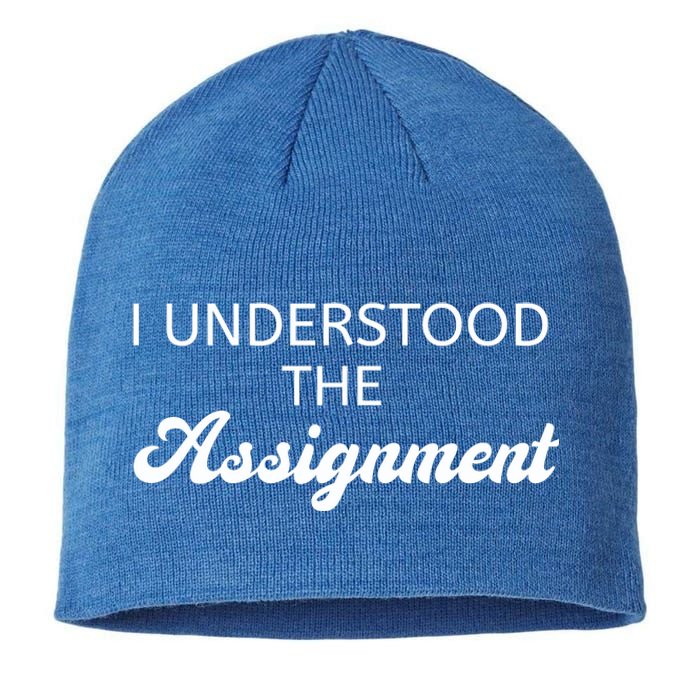 I Understood The Assignment Funny Pop Culture Premium Sustainable Beanie