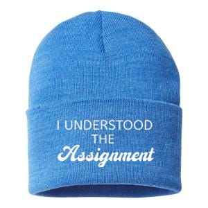 I Understood The Assignment Funny Pop Culture Premium Sustainable Knit Beanie