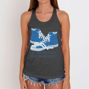 I Understand The Assignment Veterans For Kamala Women's Knotted Racerback Tank