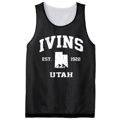 Ivins Utah Ut Vintage State Athletic Style Mesh Reversible Basketball Jersey Tank