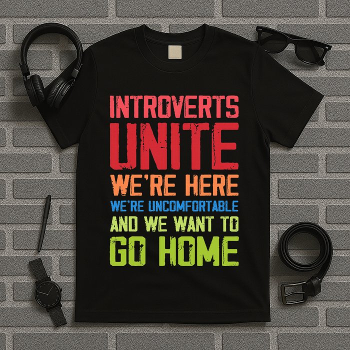 Introverts Unite WeRe Here Uncomfortable Want To Go Home T-Shirt