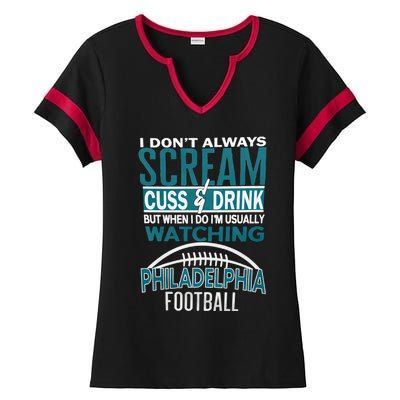 I'm Usually Watching Philadelphia Philly Football Champion Fan Lover Ladies Halftime Notch Neck Tee