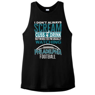 I'm Usually Watching Philadelphia Philly Football Champion Fan Lover Ladies PosiCharge Tri-Blend Wicking Tank