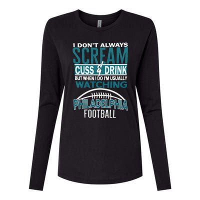 I'm Usually Watching Philadelphia Philly Football Champion Fan Lover Womens Cotton Relaxed Long Sleeve T-Shirt