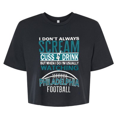 I'm Usually Watching Philadelphia Philly Football Champion Fan Lover Bella+Canvas Jersey Crop Tee