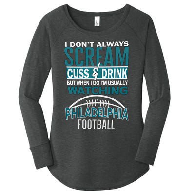 I'm Usually Watching Philadelphia Philly Football Champion Fan Lover Women's Perfect Tri Tunic Long Sleeve Shirt