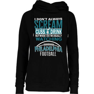 I'm Usually Watching Philadelphia Philly Football Champion Fan Lover Womens Funnel Neck Pullover Hood