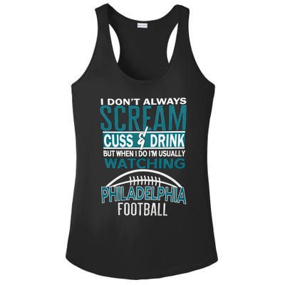 I'm Usually Watching Philadelphia Philly Football Champion Fan Lover Ladies PosiCharge Competitor Racerback Tank