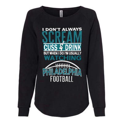 I'm Usually Watching Philadelphia Philly Football Champion Fan Lover Womens California Wash Sweatshirt