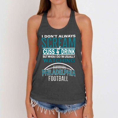 I'm Usually Watching Philadelphia Philly Football Champion Fan Lover Women's Knotted Racerback Tank