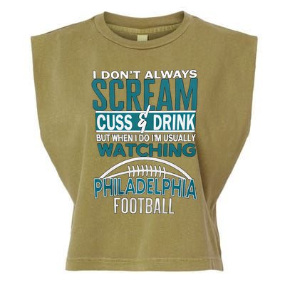 I'm Usually Watching Philadelphia Philly Football Champion Fan Lover Garment-Dyed Women's Muscle Tee