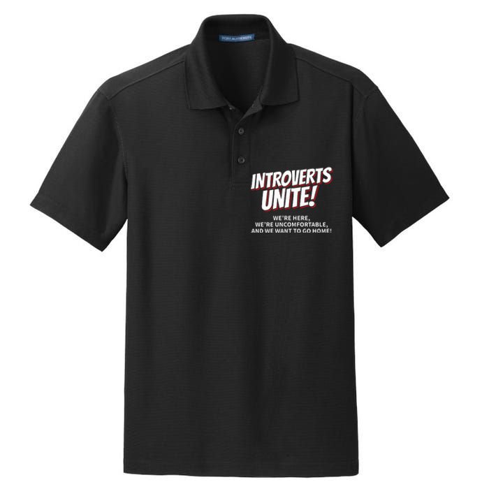 Introverts Unite Want To Go Home Gift Dry Zone Grid Polo