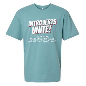 Introverts Unite Want To Go Home Gift Sueded Cloud Jersey T-Shirt