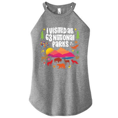 I Visited All 63 National Parks Great Gift Women’s Perfect Tri Rocker Tank