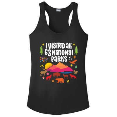 I Visited All 63 National Parks Cute Gift Ladies PosiCharge Competitor Racerback Tank