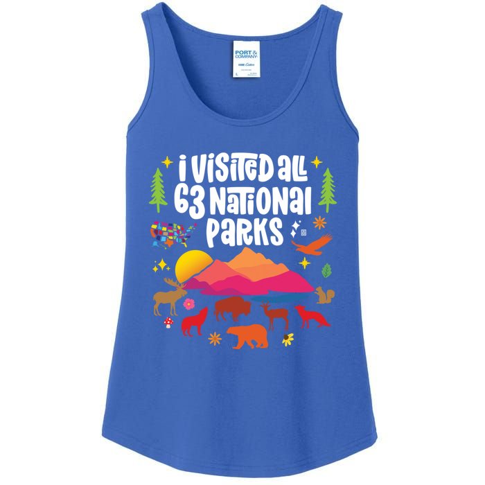 I Visited All 63 National Parks Cute Gift Ladies Essential Tank