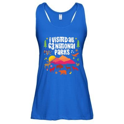 I Visited All 63 National Parks Cute Gift Ladies Essential Flowy Tank