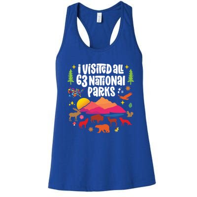 I Visited All 63 National Parks Cute Gift Women's Racerback Tank