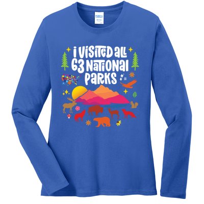 I Visited All 63 National Parks Cute Gift Ladies Long Sleeve Shirt