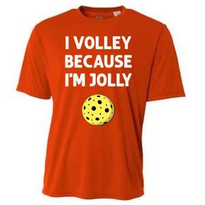 I Volley Because IM Jolly Funny Fathers Day Pickleball Gift Cooling Performance Crew T-Shirt