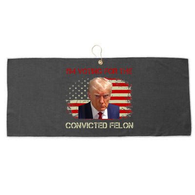 IM Voting Convicted Felon 2024 Trump 2024 Convicted Felon Large Microfiber Waffle Golf Towel