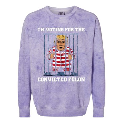 IM Voting Convicted Felon Trump 2024 Colorblast Crewneck Sweatshirt