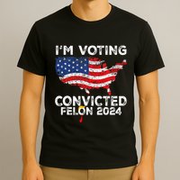 IM Voting Convicted Felon 2024 Pro Trump Us Map T-Shirt