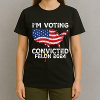 IM Voting Convicted Felon 2024 Pro Trump Us Map T-Shirt