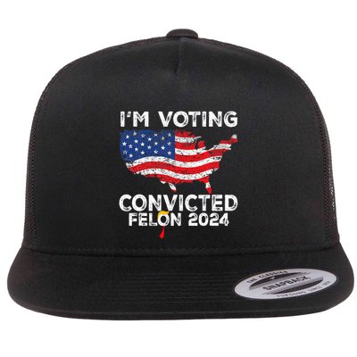 IM Voting Convicted Felon 2024 Pro Trump Us Map Flatbill Hat