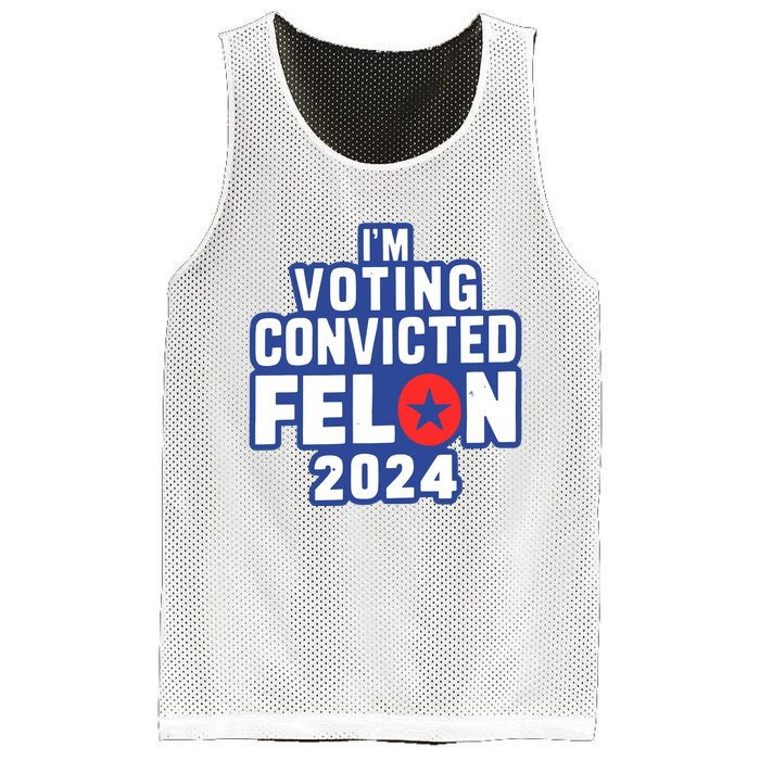 I’M Voting Convicted Felon 2024 Mesh Reversible Basketball Jersey Tank