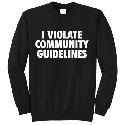I Violate Community Guidelines Funny Sarcastic Sweatshirt