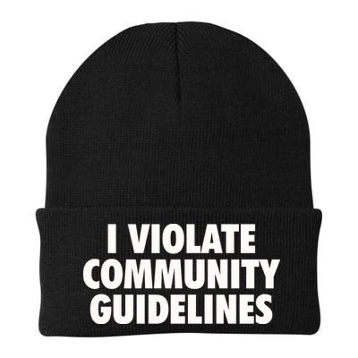 I Violate Community Guidelines Funny Sarcastic Beanie