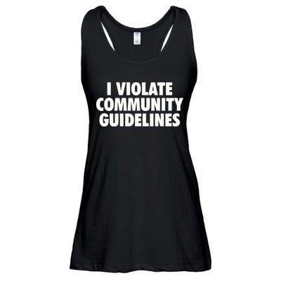 I Violate Community Guidelines Funny Sarcastic Ladies Essential Flowy Tank
