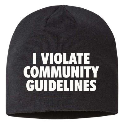 I Violate Community Guidelines Funny Sarcastic Sustainable Beanie