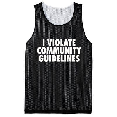 I Violate Community Guidelines Funny Sarcastic Mesh Reversible Basketball Jersey Tank