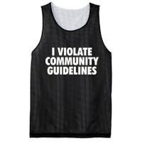 I Violate Community Guidelines Funny Sarcastic Mesh Reversible Basketball Jersey Tank