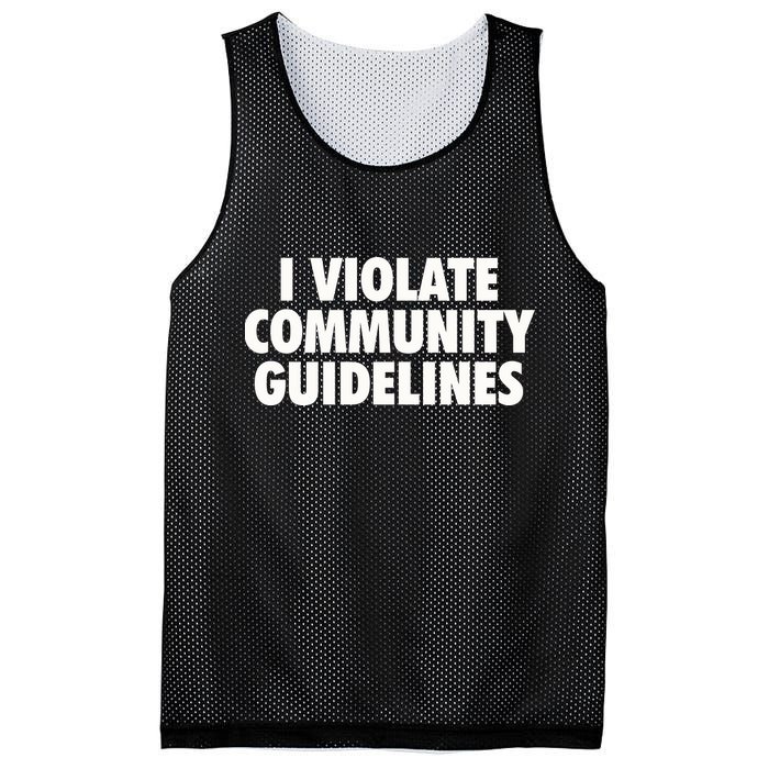 I Violate Community Guidelines Funny Sarcastic Mesh Reversible Basketball Jersey Tank