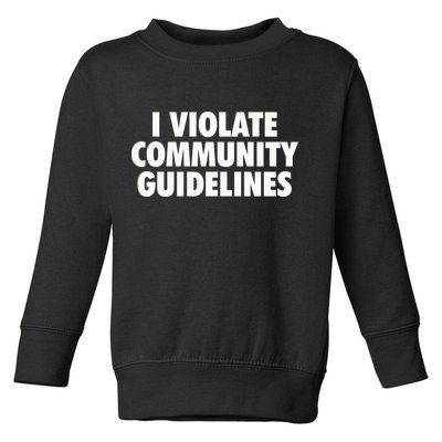 I Violate Community Guidelines Funny Sarcastic Toddler Sweatshirt